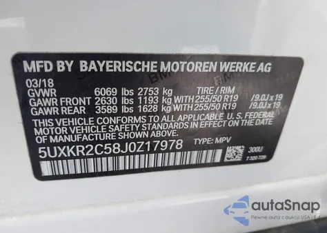 2018 BMW X5 Sdrive35I from USA, damaged, VIN 5UXKR2C58J0Z17978